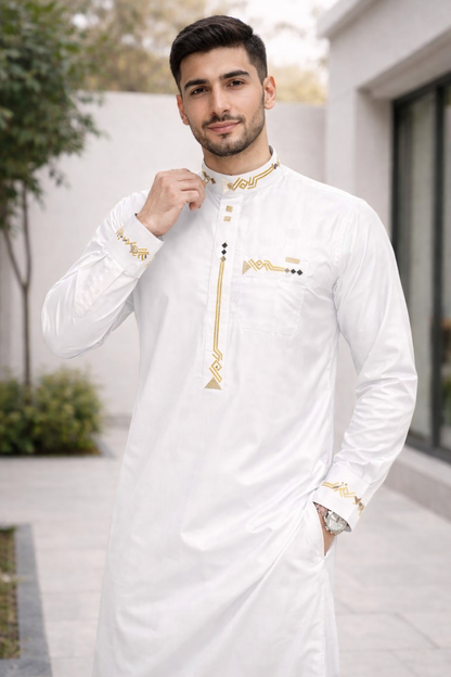 ثوب زاد الاسلامى (أبيض)