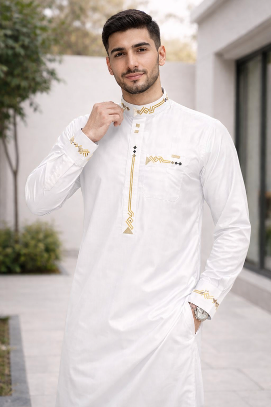 ثوب زاد الاسلامى (أبيض)