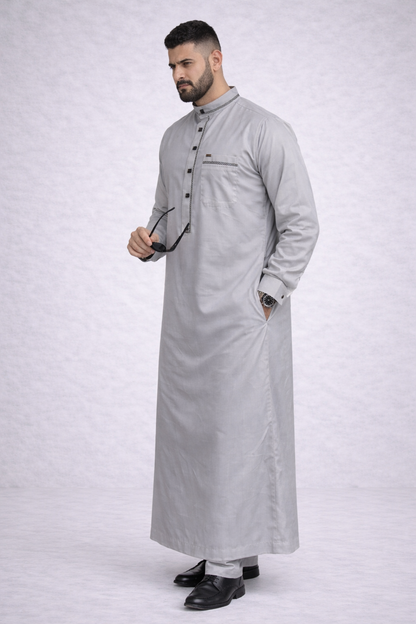 ثوب زاد الاسلامى2 (رمادى فاتح)