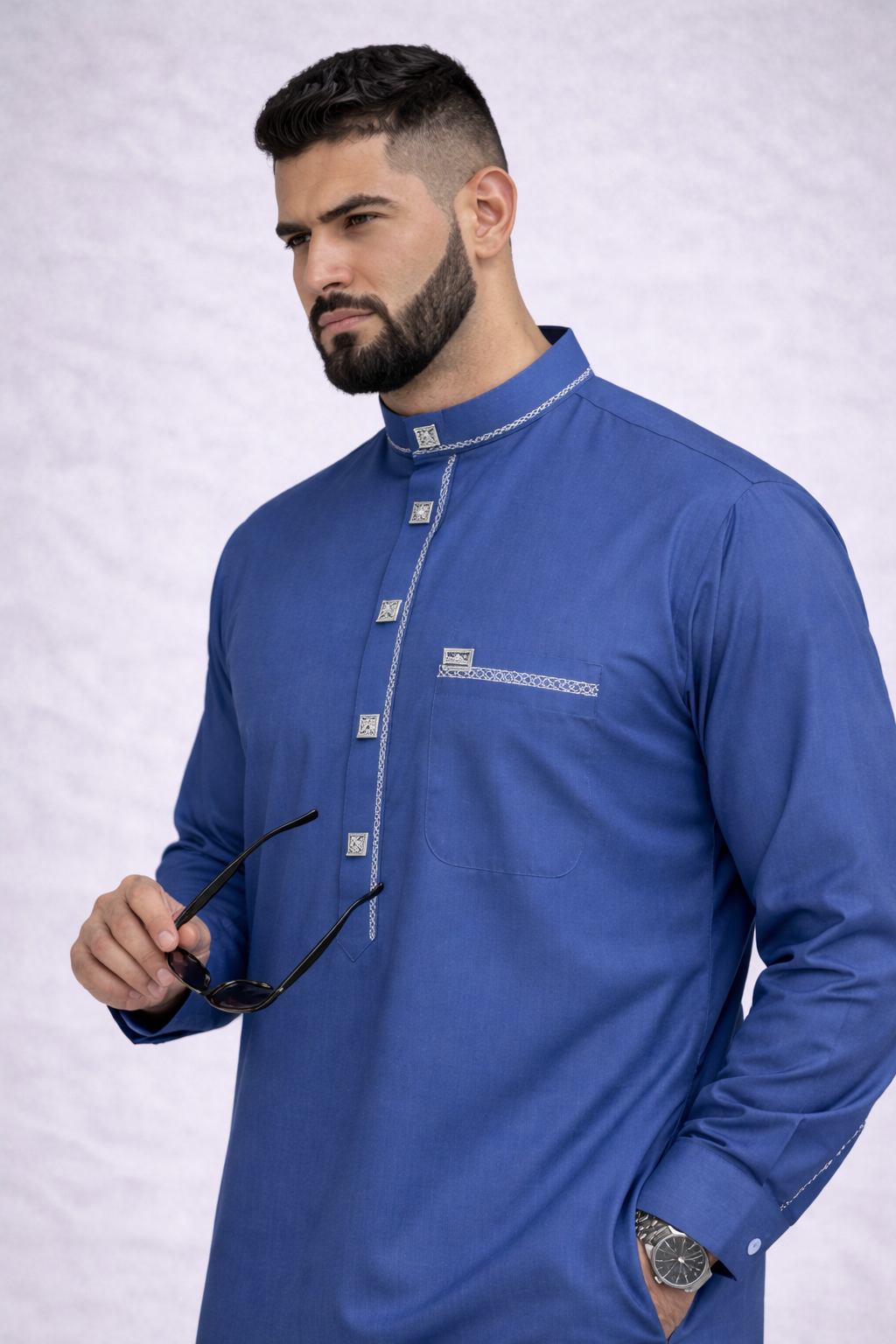 ثوب زاد الاسلامى2 (رمادى غامق)