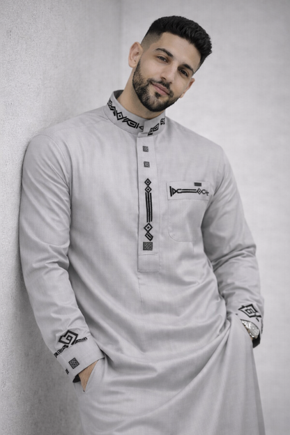 ثوب زاد الاسلامى (رمادي فاتح)