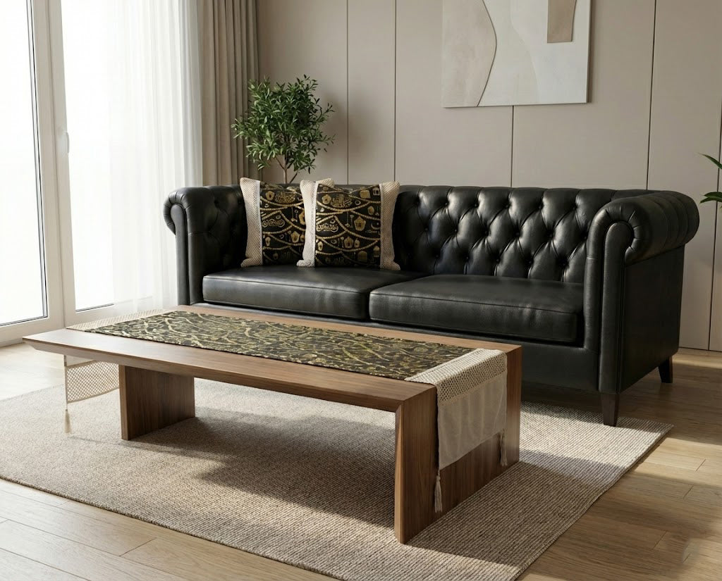 رانر مع 2 كفر كوشن بيج اسود