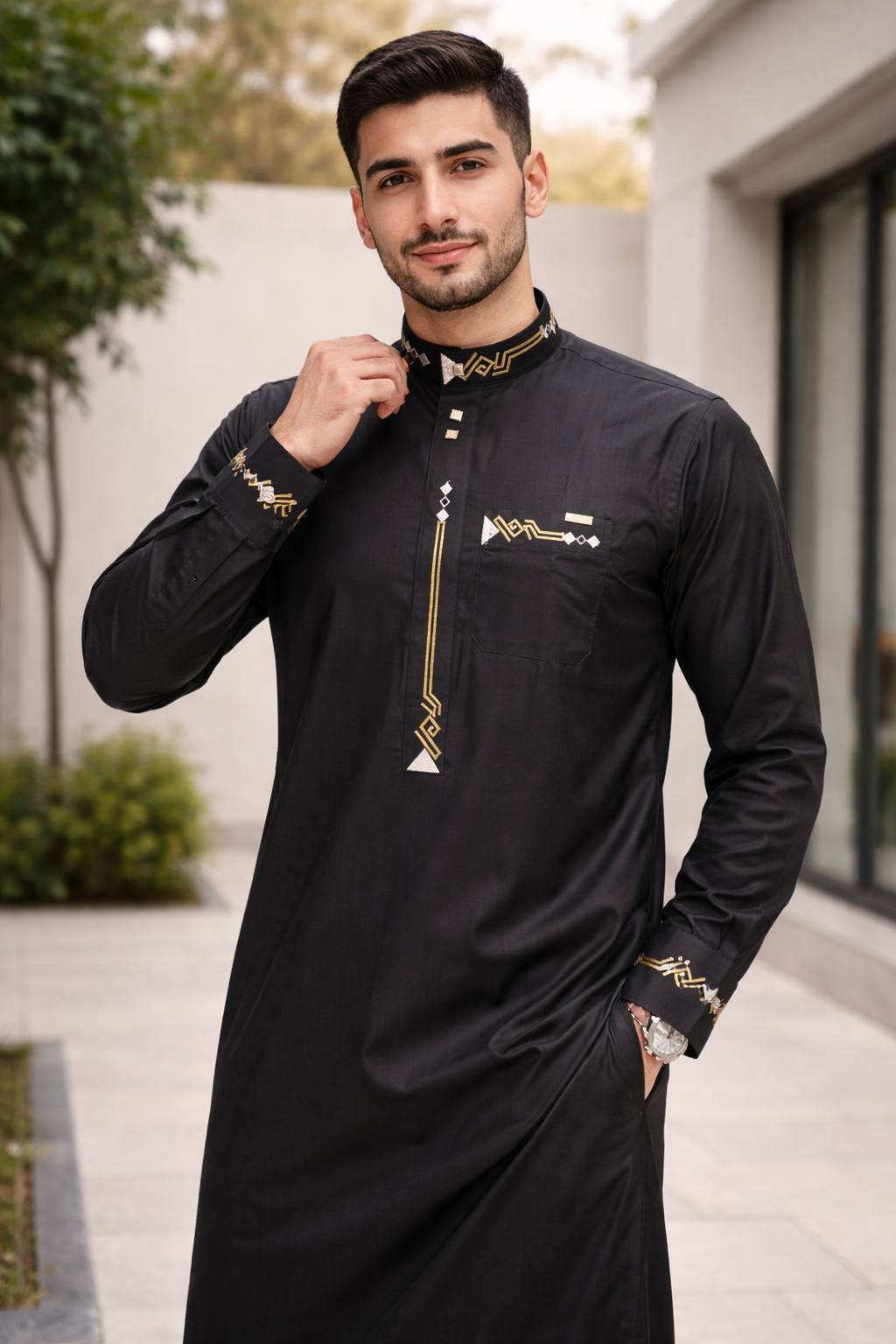 ثوب زاد الاسلامى (رمادي غامق)