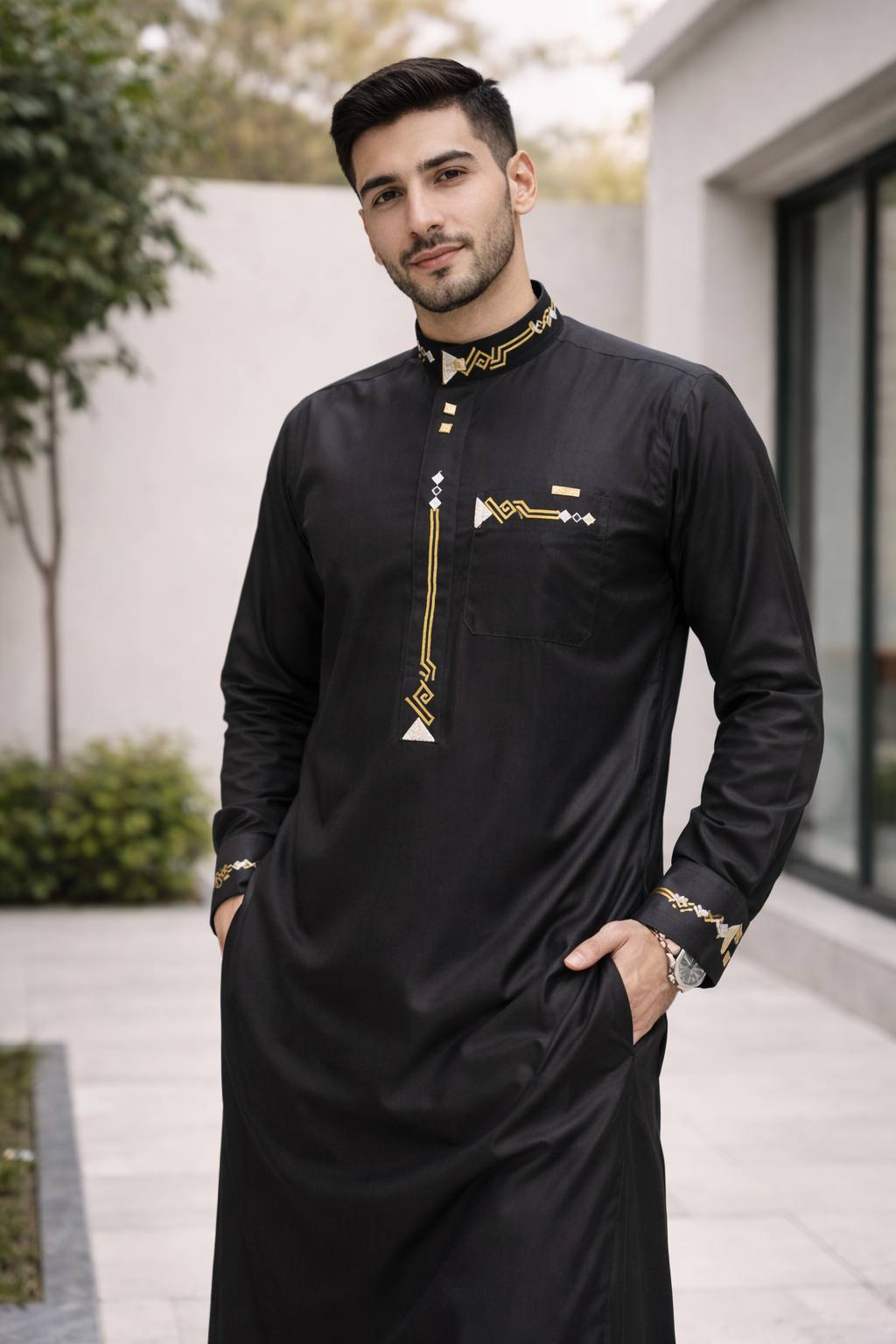 ثوب زاد الاسلامى (رمادي غامق)